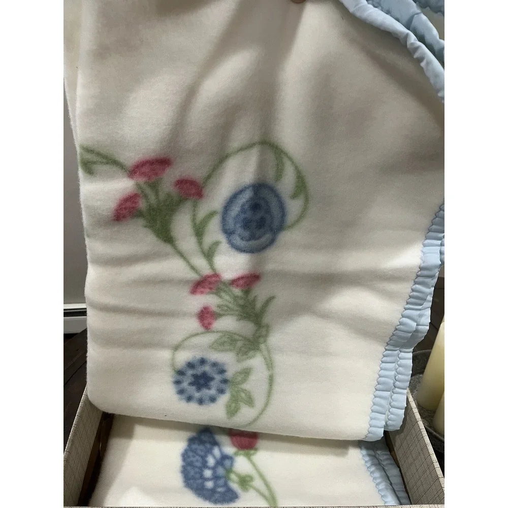 NOS Vtg Montgomery Ward Treasure Chest Blanket Floral Flower 72
